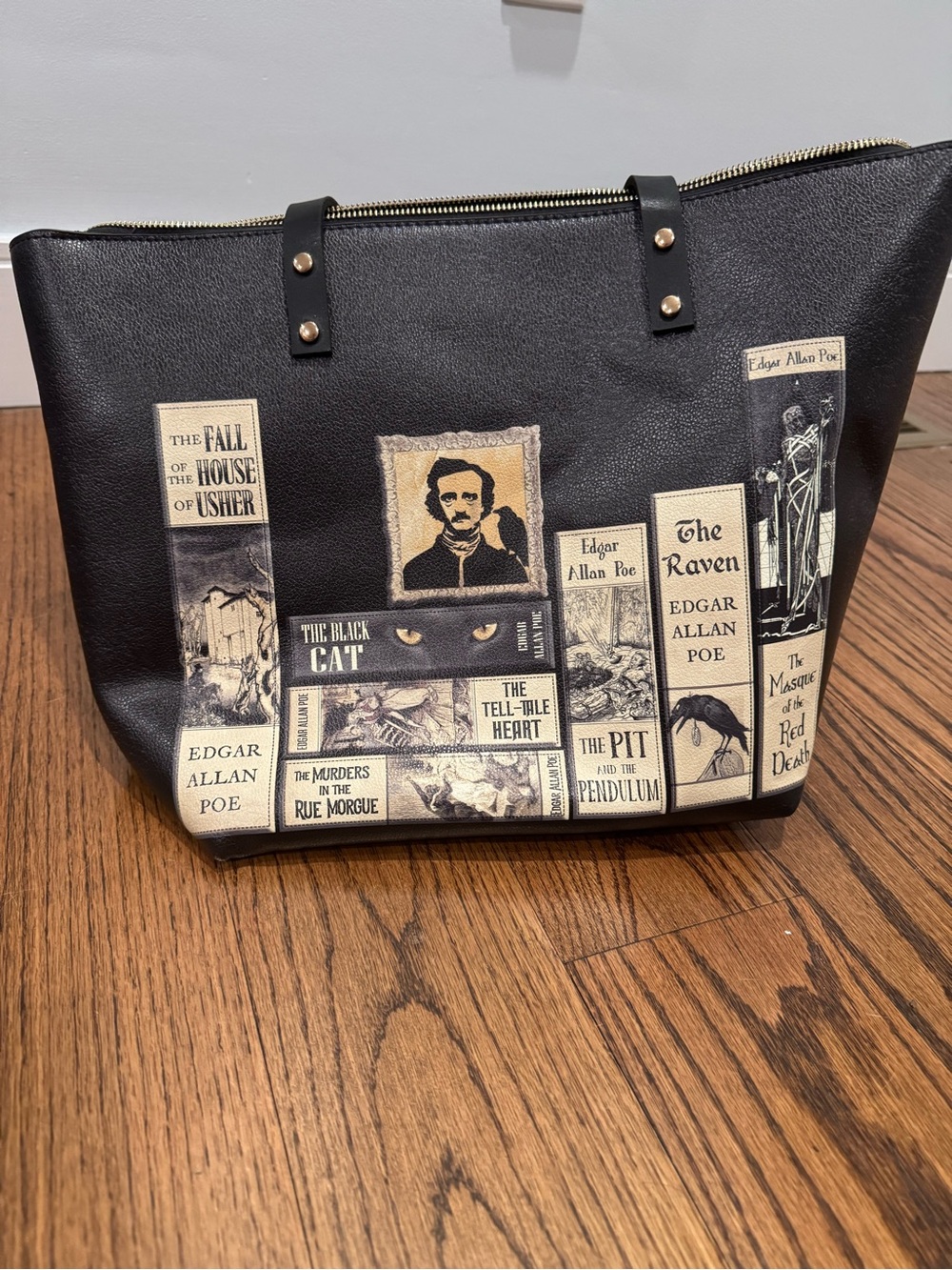Poe’s library tote bag by Lettoria
